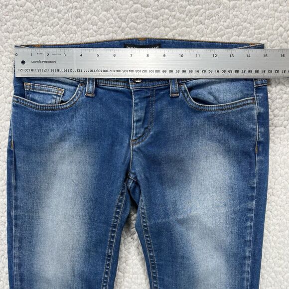 Dolce & Gabbana Girly Jeans Women’s EU6 Low Rise Slim Blue Stretch Denim Italy - Picture 11 of 14